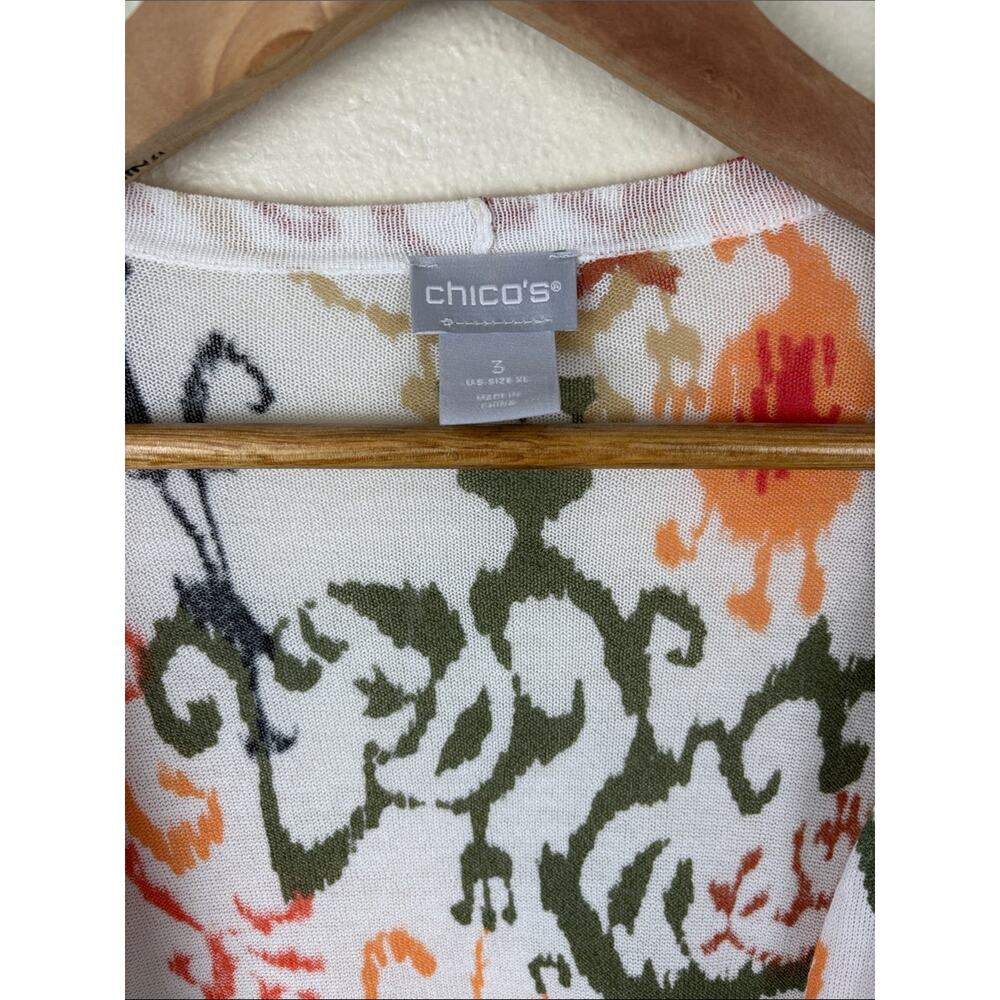 Chico’s Open Front Lightweight Cardigan  Women’s Sz 3 XL Floral Business Casual - Picture 2 of 6